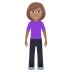 🧍🏽‍♀️ woman standing: medium skin tone display on JoyPixels